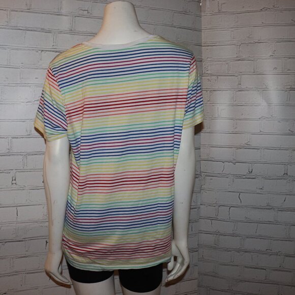 🍭 Lands’ End 14/16 Rainbow Tee – Striped & Sweet - Picture 3 of 5